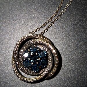 Genuine Blue Diamond Pendant Necklace